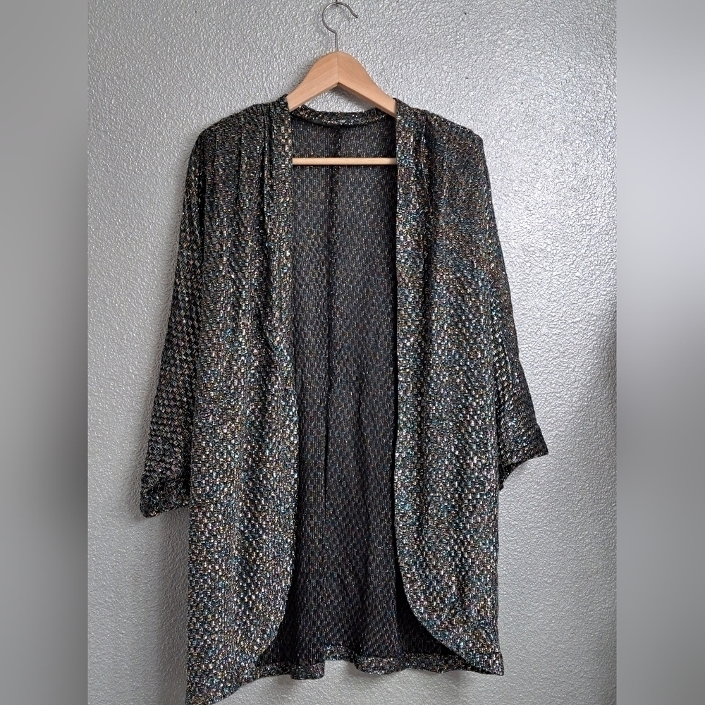 Vintage Silver Multi Color Open Cardigan